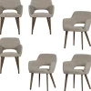 Murat Eetkamerstoelen Houten Bruine Poot - Naturel - Set van 6