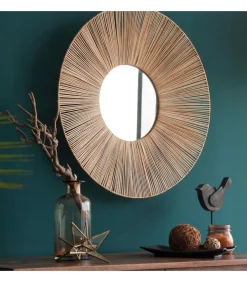 Natuurlijke rotan spiegel van 60 cm