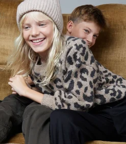 NAWA - Meisjes luipaardprint gebreide trui