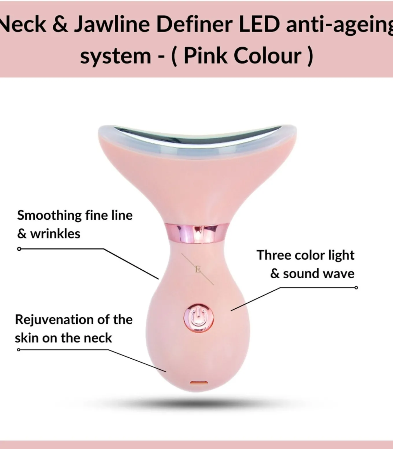 Neck & Jawline Definer LED anti-aging systeem - (roze kleur)