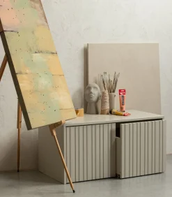 New Gravure Kistbank - Grenen - Dust - 40x88x50