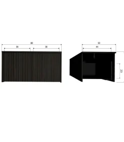 New Gravure Kistbank - Grenen - Dust - 40x88x50