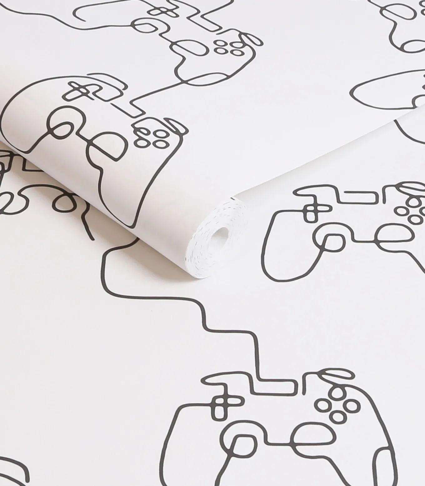 Next - Vliesbehang - Gamer Doodle Black & White - 1000x52