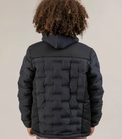 NICK - Jongensjack van twee materialen met grafische stiksels