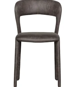 Noble Eetkamerstoelen - Leerlook - Zwart/Grijs - Set van 6