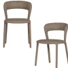 Noble Eetkamerstoelen - Leerlook - Zand - Set van 2