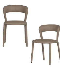 Noble Eetkamerstoelen - Leerlook - Zand - Set van 2