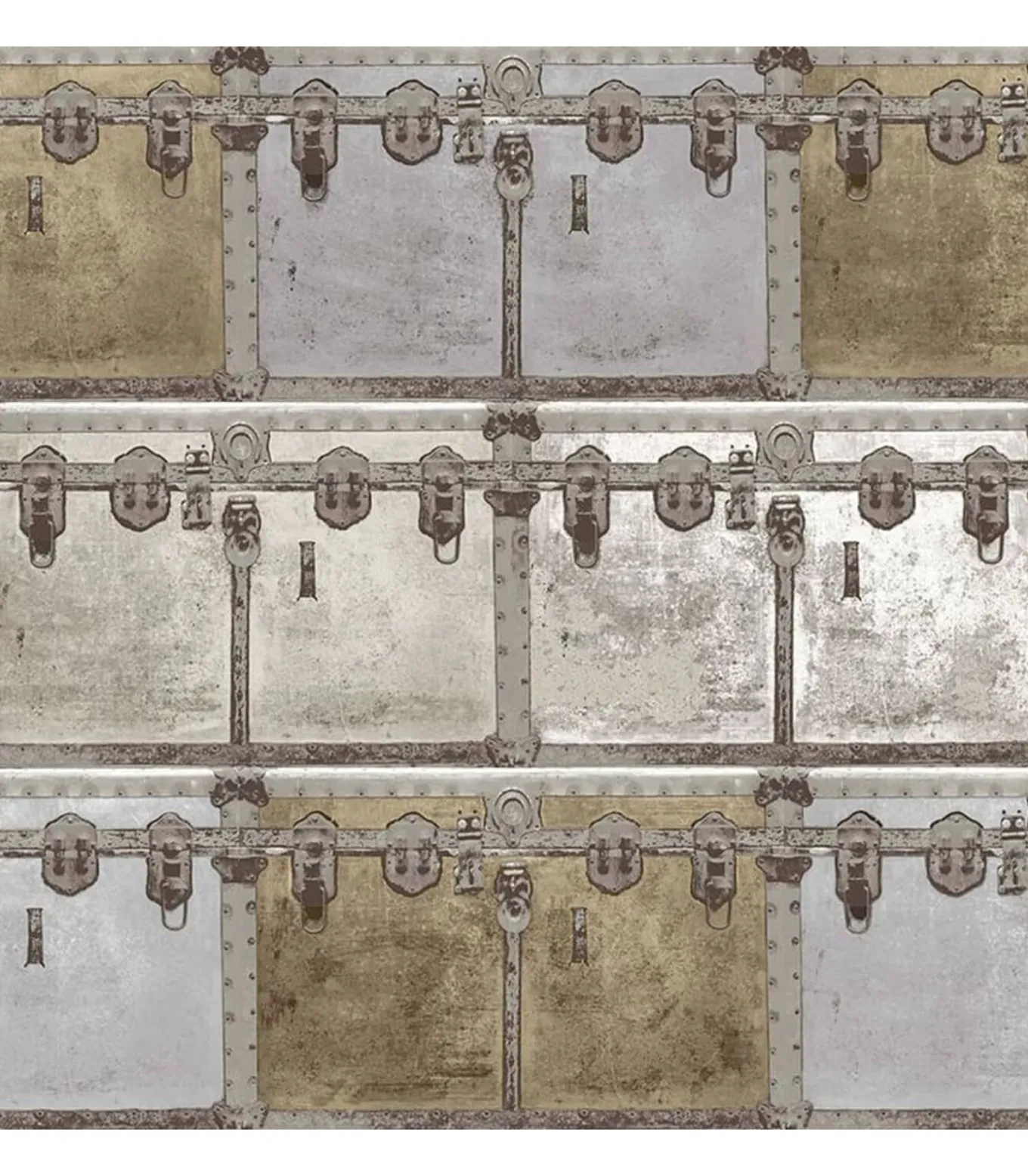 Noordwand Behang Friends & Coffee Boxes and Locks metallic en grijs