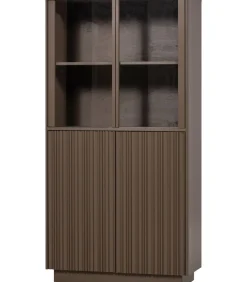 Nova Lage Vitrinekast - Grenen - Truffel Bruin - 172x102x40
