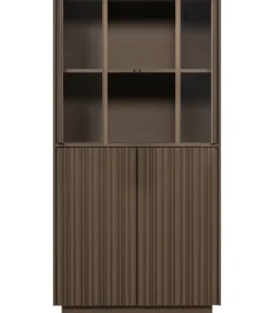 Nova Lage Vitrinekast - Grenen - Truffel Bruin - 172x102x40