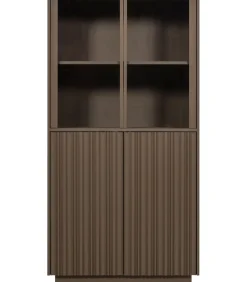Nova Lage Vitrinekast - Grenen - Truffel Bruin - 172x102x40