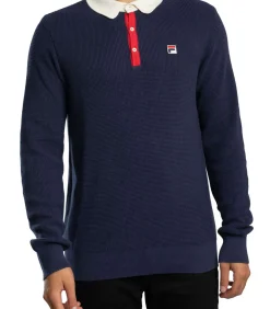 Nowell Wafelgebreid Poloshirt Met Lange Mouwen