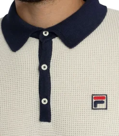 Nowell Wafelgebreid Poloshirt Met Lange Mouwen