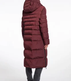 Omkeerbare lange jas met capuchon Chocoladeboon en oranje 34