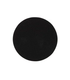 Onderzetters - Vegan leer - Zwart / Cognac - dubbelzijdig - ø 10 cm - 6 stuks