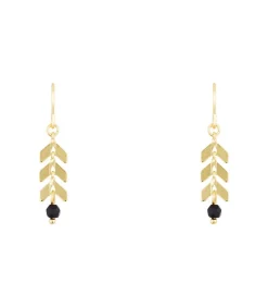 Oorbellen "Antia" Zwarte Agaat