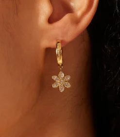 Oorbellen Staal - bloem