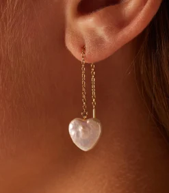 Oorbellen Zilver - Hanger met hartjes