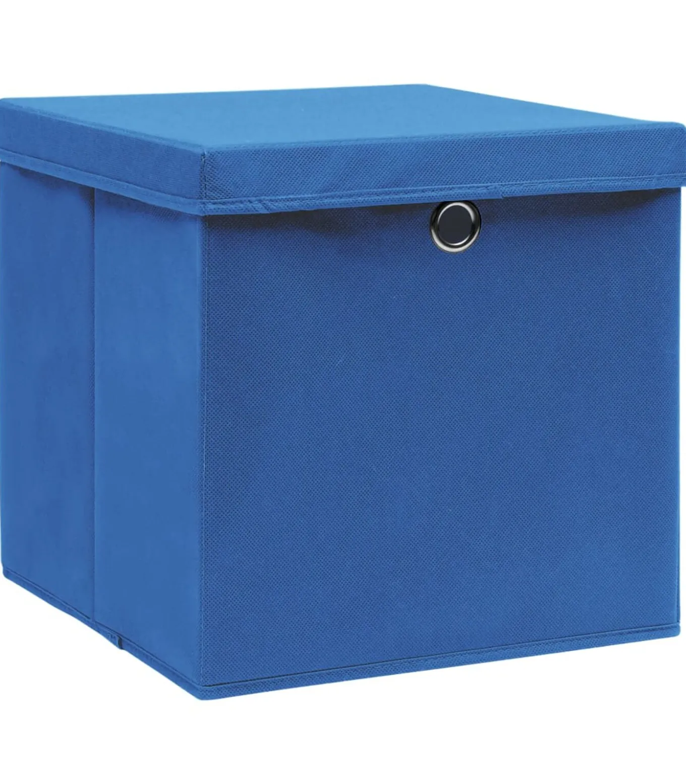 Opbergboxen met deksel 4 st 32x32x32 cm stof blauw
