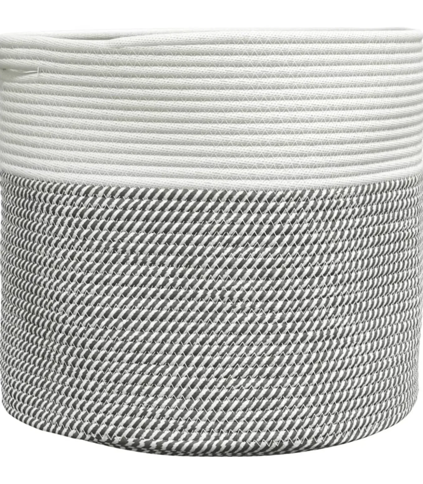 Opbergmand Ø 40x35 cm katoen grijs en wit