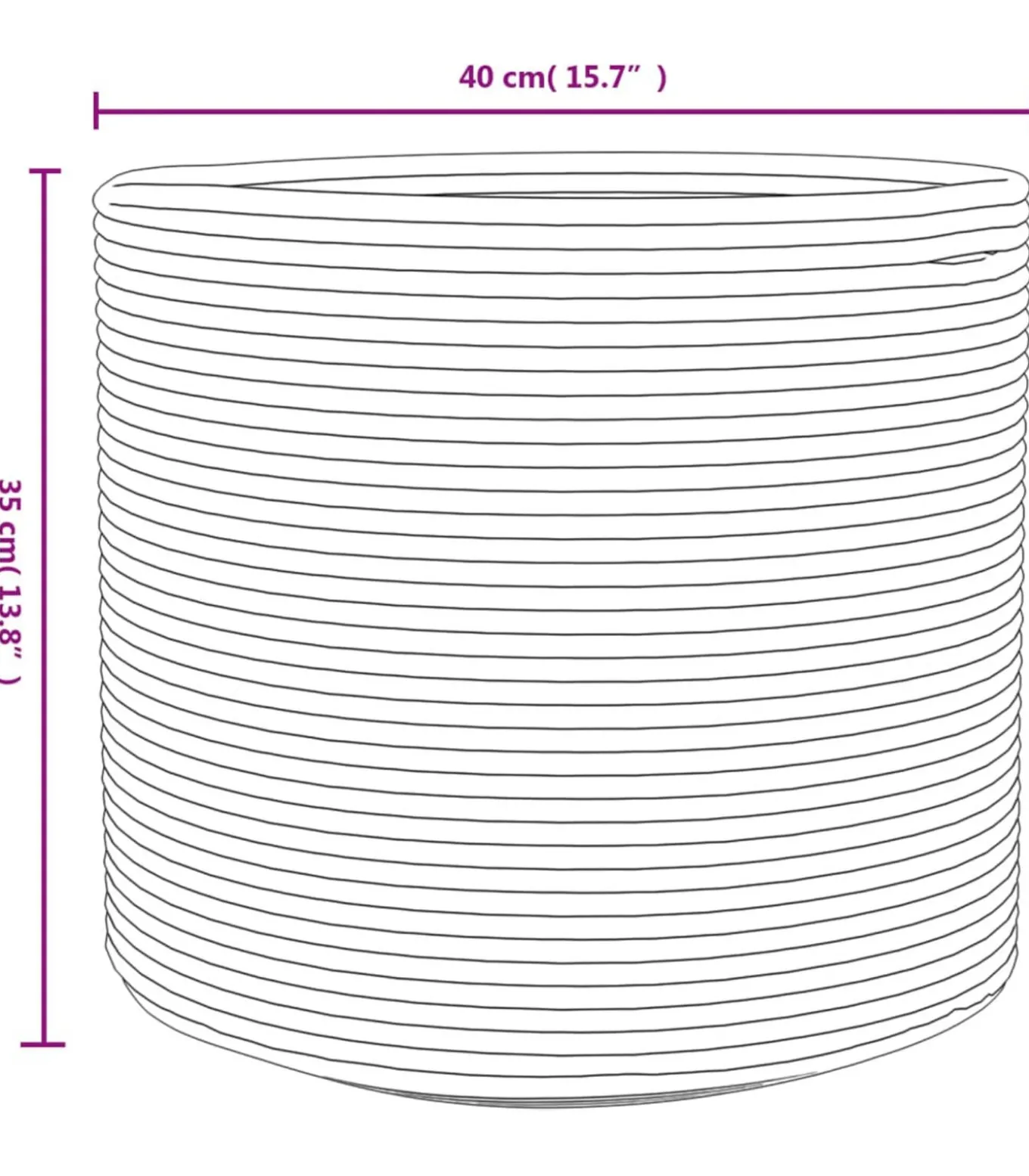 Opbergmand Ø 40x35 cm katoen grijs en wit