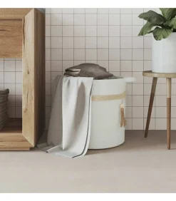 Opbergmand Ø 38x36 cm katoen wit