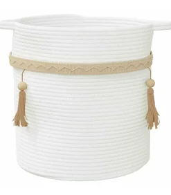 Opbergmand Ø 38x36 cm katoen wit