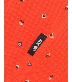 Oranje jongens poloshirt met micro bergpatroon met reflectie
