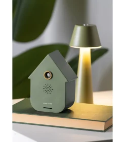 Ornament Sound Box Modern Cuckoo - Groen - 12x7.5x11.5cm