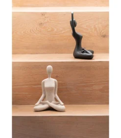 Ornament Stretched Lotus - Zwart - 14.5x12x23.5cm