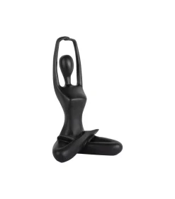 Ornament Stretched Lotus - Zwart - 14.5x12x23.5cm