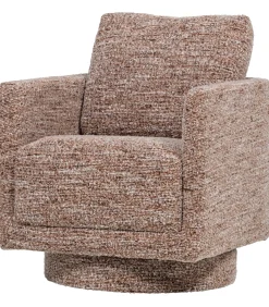Oska Draaifauteuil - Melange Stof - Bruin - 64x78x79