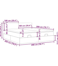 Ottoman bed met matrassen 200x200cm fluweel roze