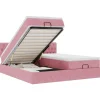 Ottoman bed met matrassen en LED's 200x200cm fluweel roze