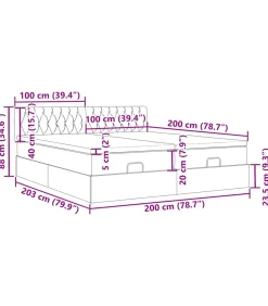 Ottoman bed met matrassen en LED's 200x200cm fluweel roze