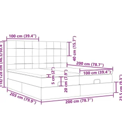 Ottoman bed met matrassen en LED's 200x200cm fluweel roze
