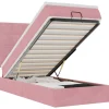 Ottoman bed met matrassen 100x200cm fluweel roze
