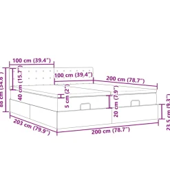 Ottoman bed met matrassen en LED's 200x200cm fluweel roze