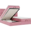 Ottoman bed met matrassen en LED's 200x200cm fluweel roze