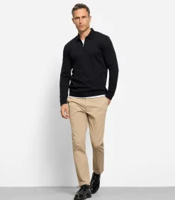 Overhemd Zip Pullover Zwart