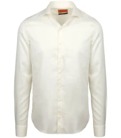 Overhemd Extra Lange Mouwen Twill Ecru