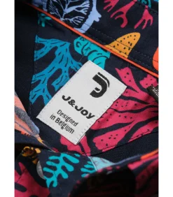 Overhemd met korte mouwen en koraalprint