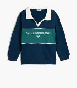 Overhemdkraag Met blokken Sweatshirt