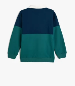 Overhemdkraag Met blokken Sweatshirt