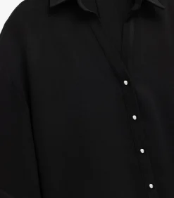 Oversized Blouse Zwart 3/4 Mouwen