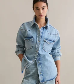 Oversized denim overhemd