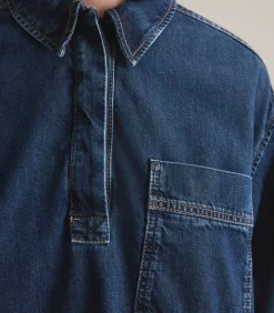 Oversized denim polojurk