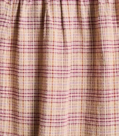 Oversized violet geruite blouse