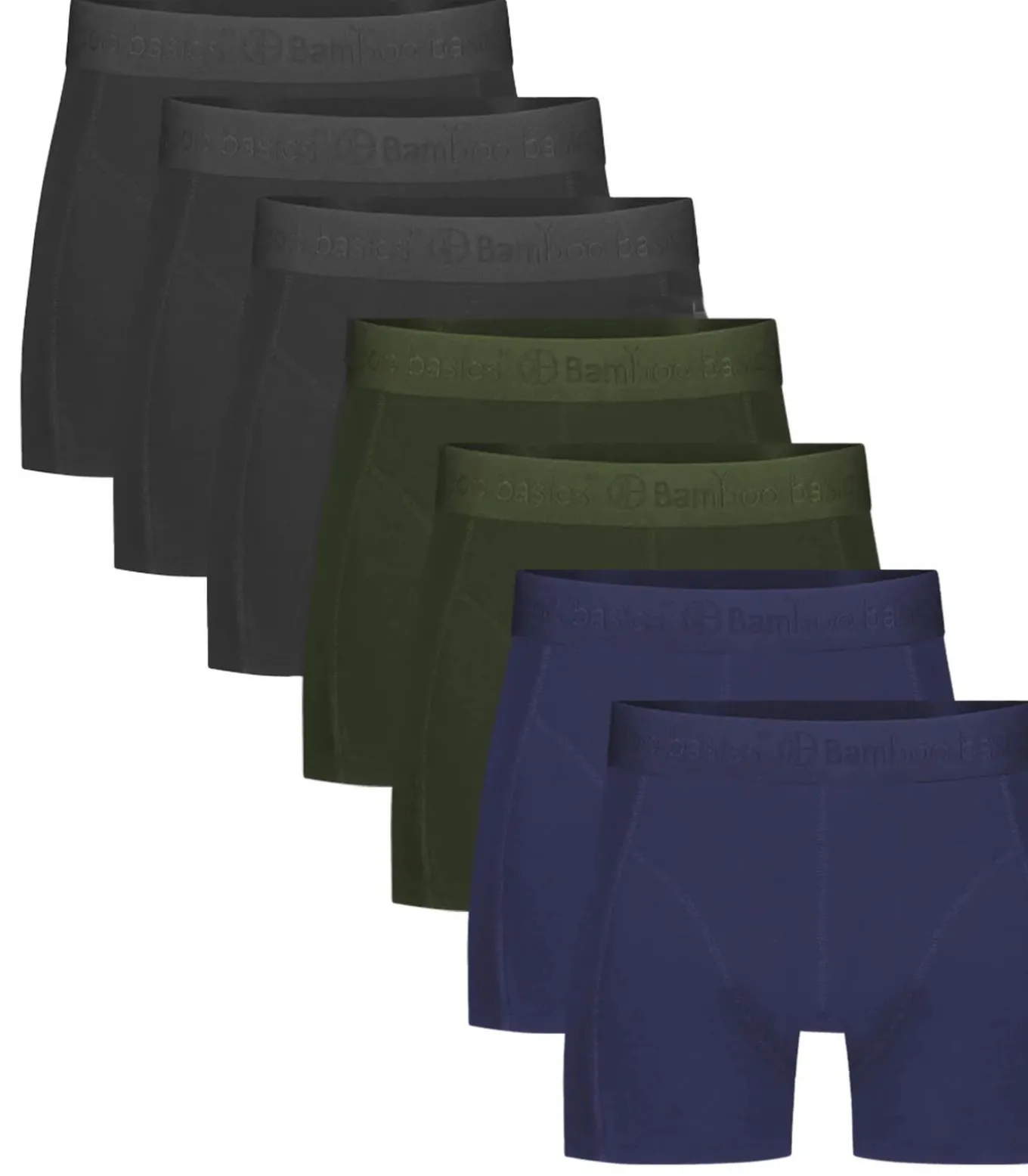 7-pak heren boxers - Rico - Zwart/Blauw/Groen - Multipack bamboe heren onderbroeken