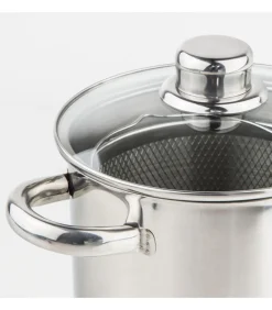 Pastapan / Aspergepan met Glazen Deksel - RVS - ø 16 cm / 4.0 liter